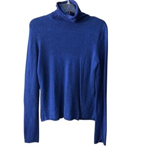 Moda International Turtleneck Sweater Blue Size Medium —#012